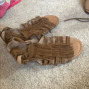 Tassel cognac sandals